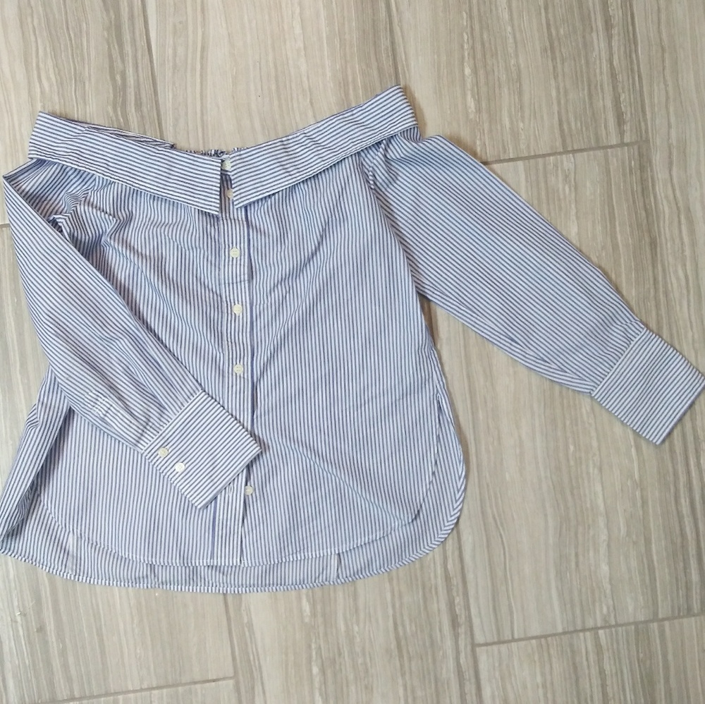 Forever 21 Striped Off the Shoulder Blouse